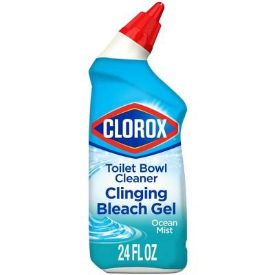 Clorox Toilet Bowl Cleaner Clinging Bleach Gel, Ocean Mist (24 fl oz)