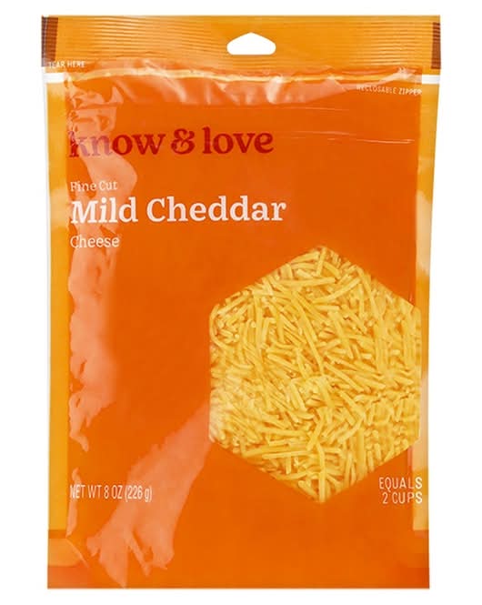 Know and Love Fine Cut Mild Cheddar Cheese (8 oz)
