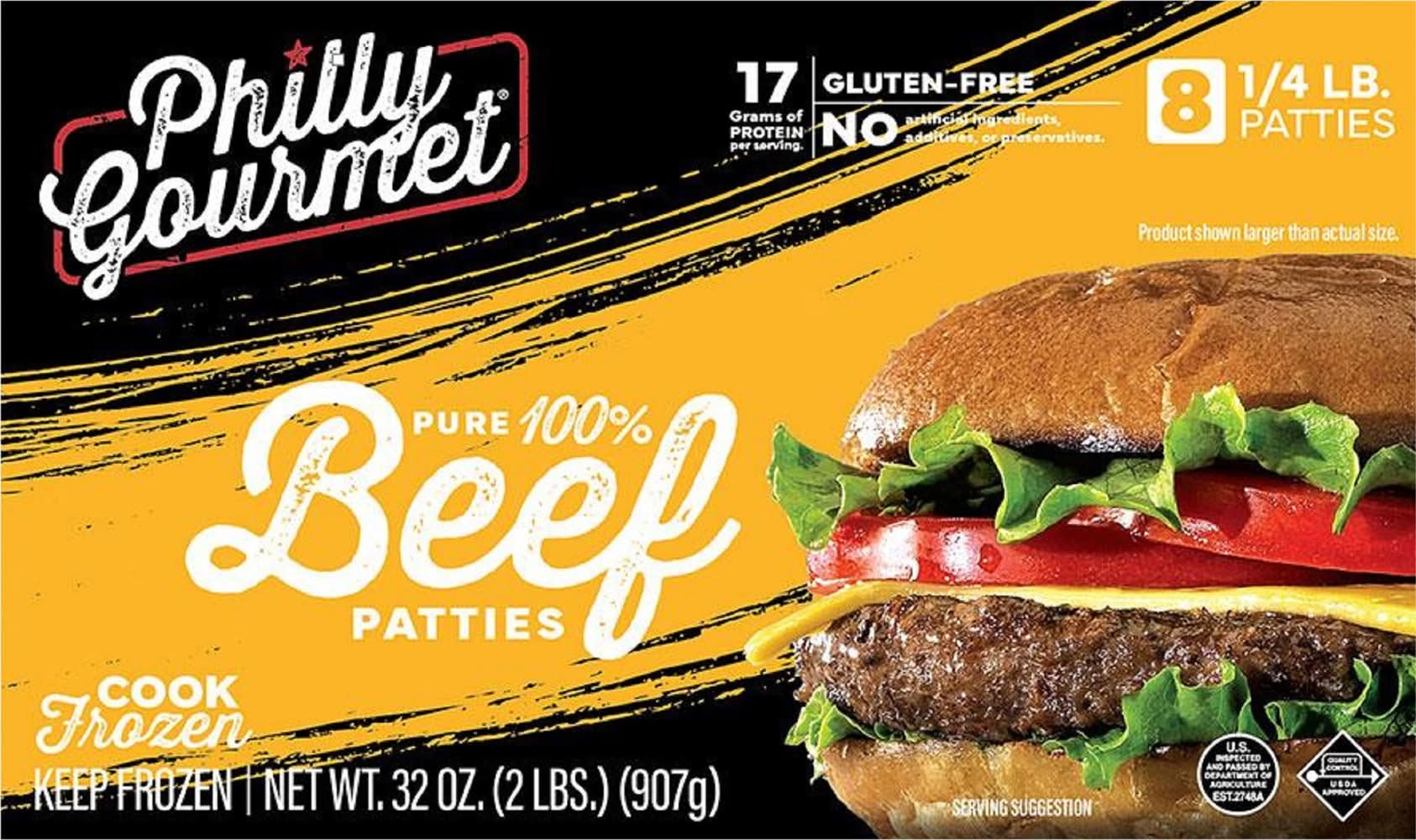 Philly Gourmet 100% Pure Beef Patties (32 oz, 8 ct)
