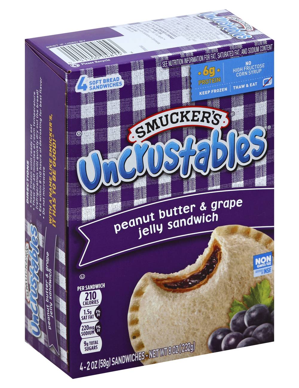 Uncrustables Soft Bread Sandwich (4 x 2 oz)