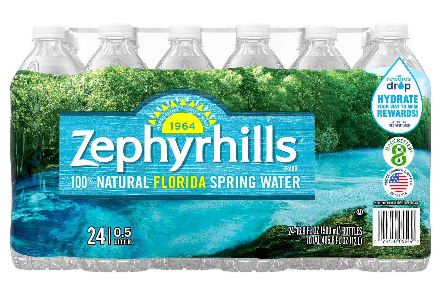 Zephyrhills 100% Natural Florida Spring Water (24 x 16.9 fl oz)