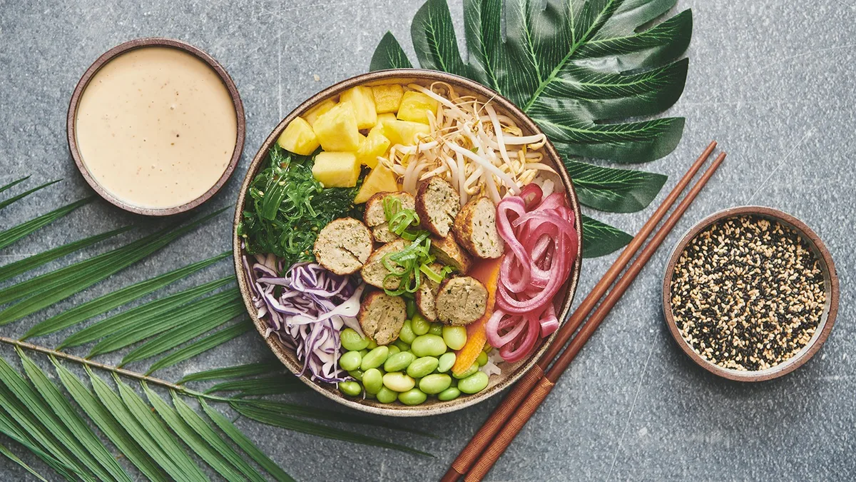 Kyllingekødboller Poké