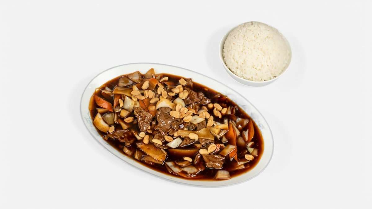 33. Hovězí kung-pao s rýží