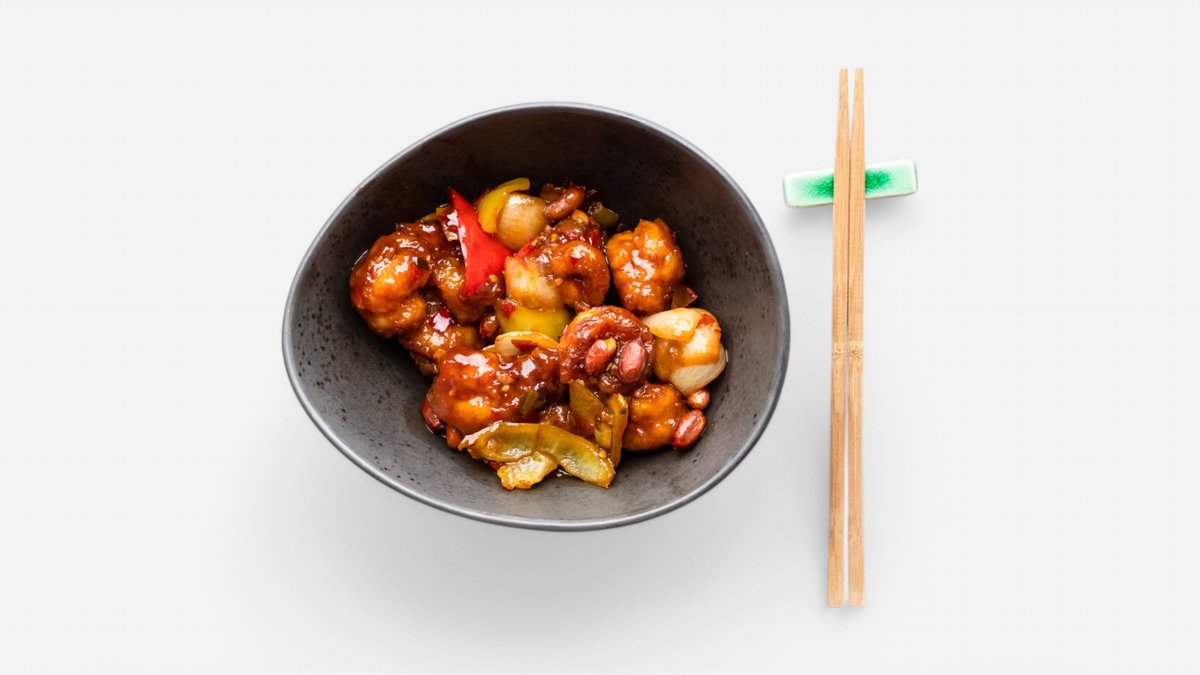 34. Krevety kung- pao s rýží