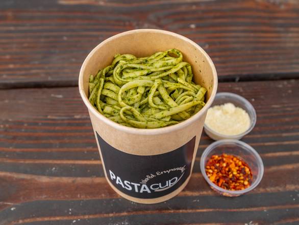 Large Cup Italian Style Pasta Noodles - Pesto Sauce