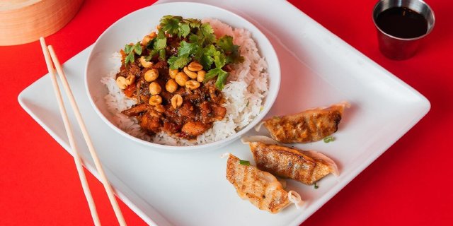 Bowl and 3 Potstickers Combo