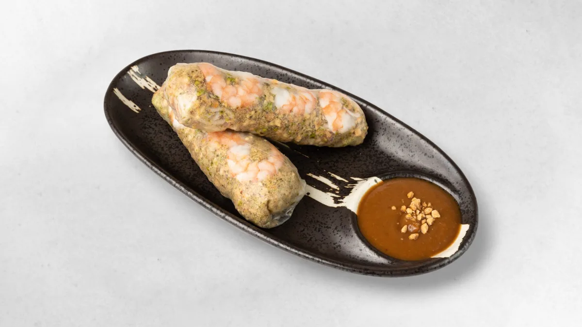 Sommerolle mit Garnelen und Wasabi-Kruste