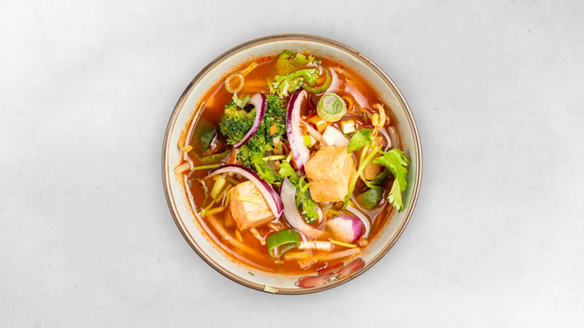 Süß-Sauer Lachs Suppe
