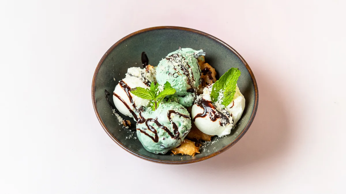 Mango Tempura with Ice Cream
