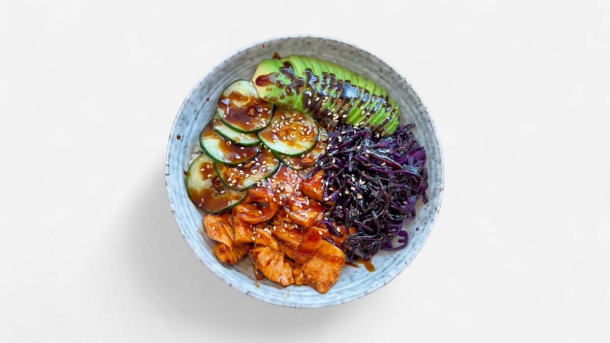 Teriyaki lohi bowl