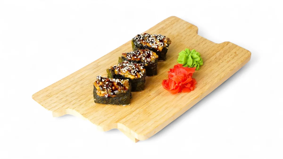 Baked salmon sushi