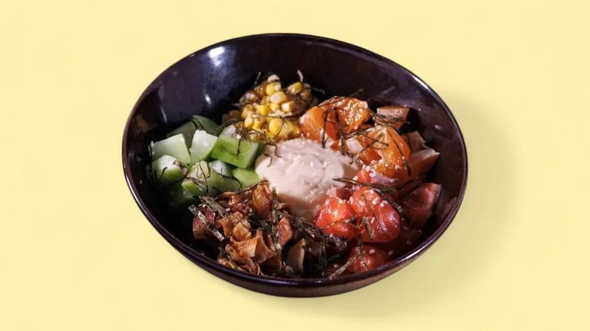 Poke with salmon