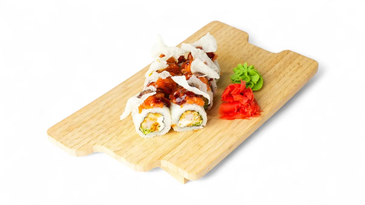 Shrimp Tempura Roll with Mango Sauce