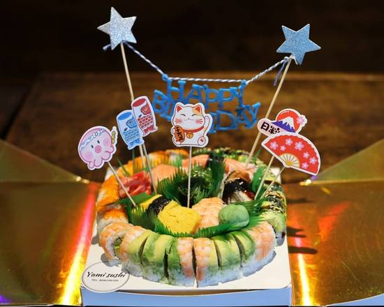 Cooked 6 inch sushi cake Style A