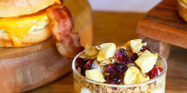 Breakfast Sandwich and Yogurt Tray