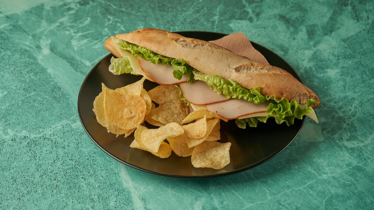 Sandwich Λευκή Μπαγκέτα Γαλοπούλα