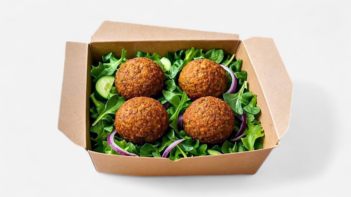 2 DARAB Falafel + Chips box, joghurttal és fűszeres hasáábal