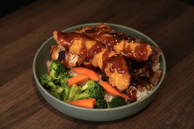 D5. 3-Way Combo Teriyaki Bowl