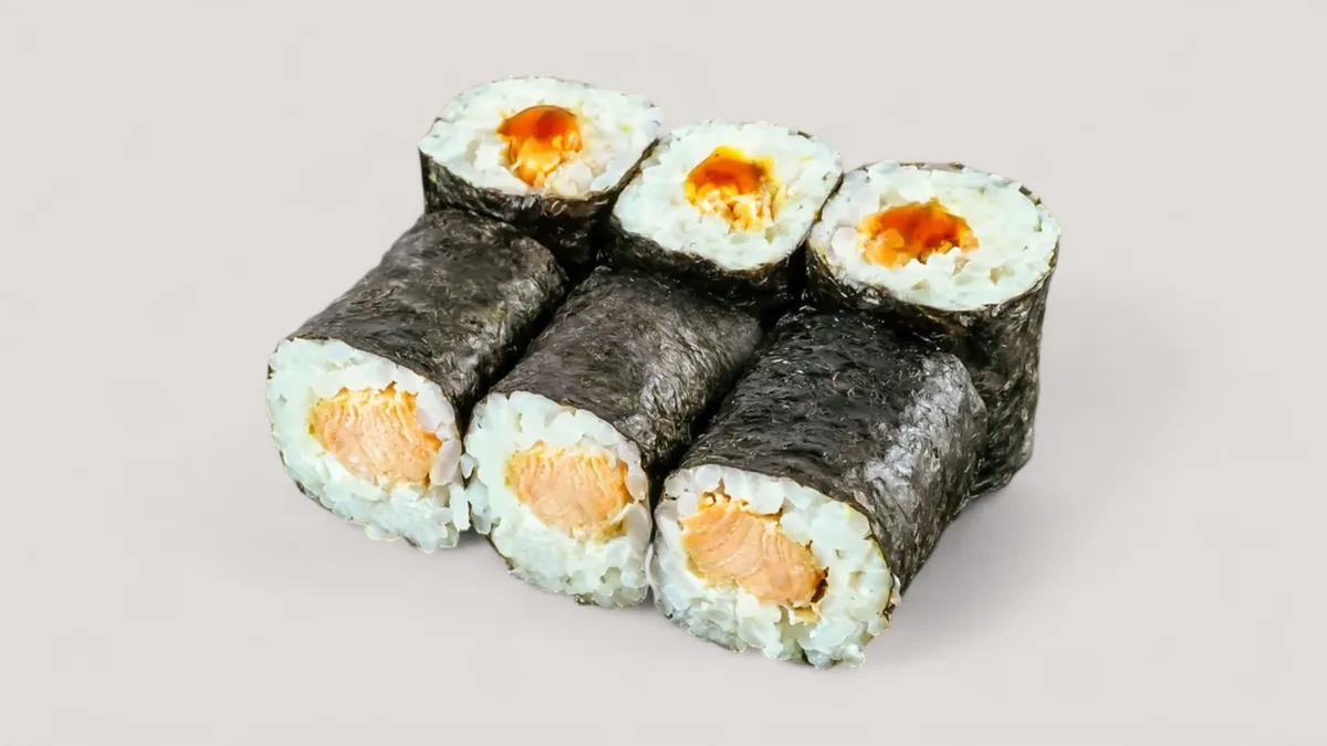Gebratene Lachshaut Maki