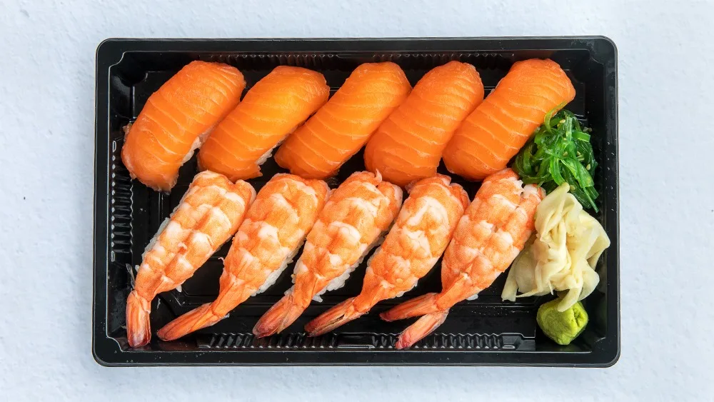 Nigiri Lax/Räkor - 12 bitar