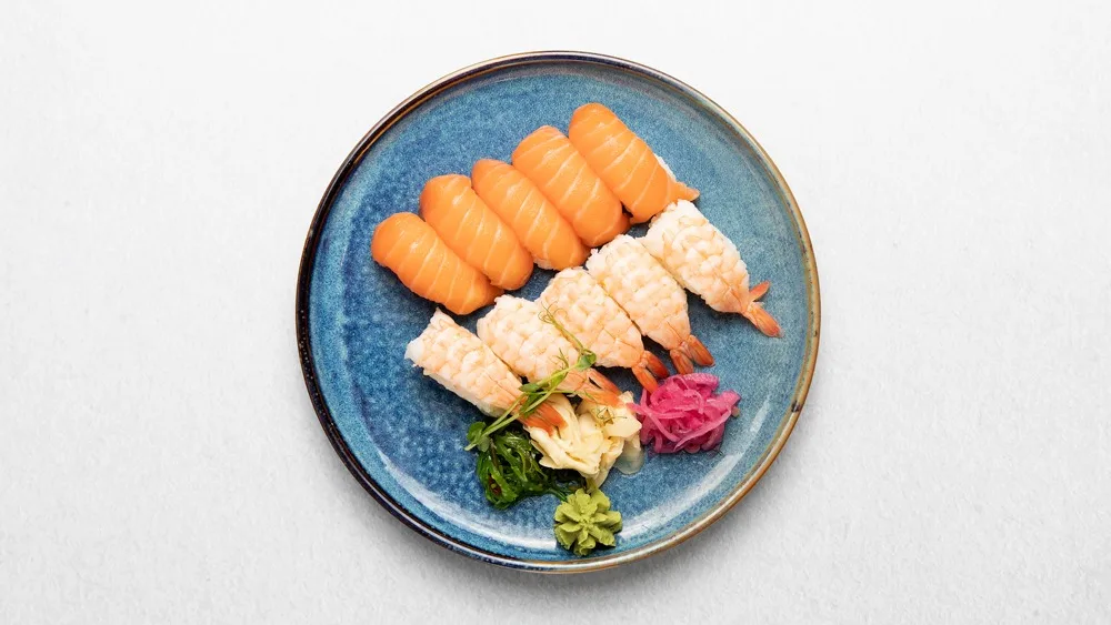 Nigiri Lax/Räkor - 6 bitar