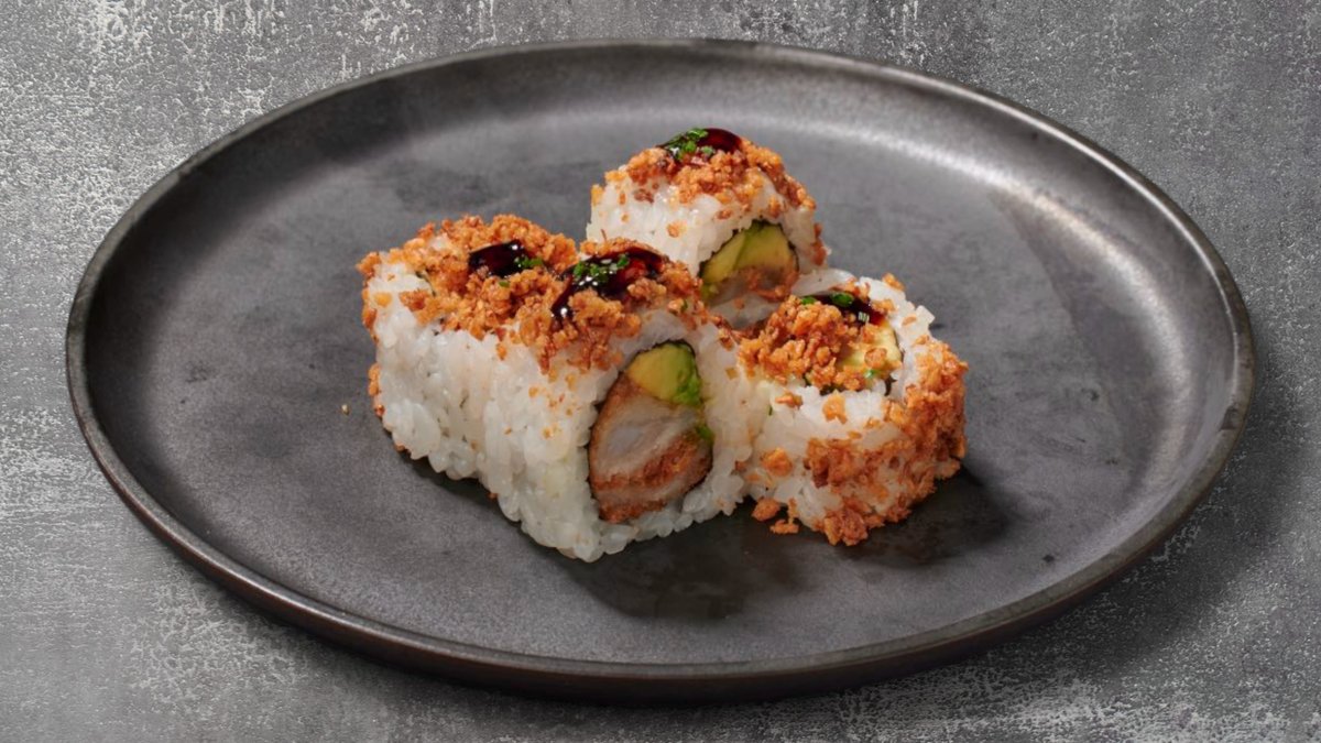 79C. Uramaki Stegt Løg Reje (8 stk)