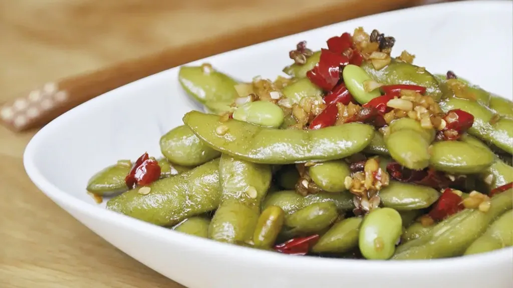 Edamamebønner med sea salt og chili 🌶️