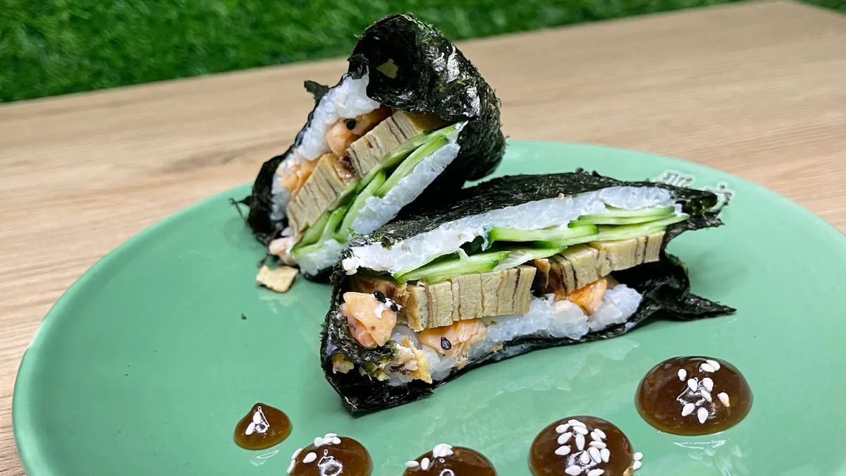 Salmon Fried Teriyaki Nori Sandwich