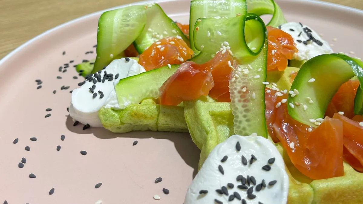 Salmon Green Waffle