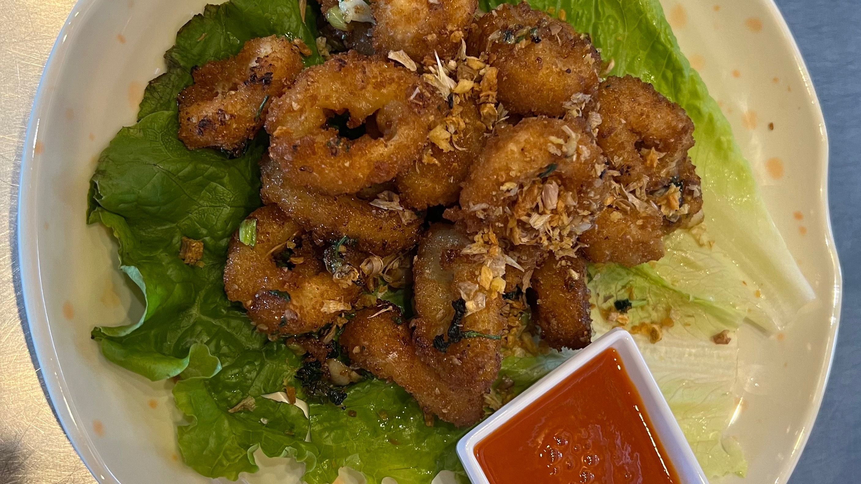 028. Squid Breaded Garlic Sauce