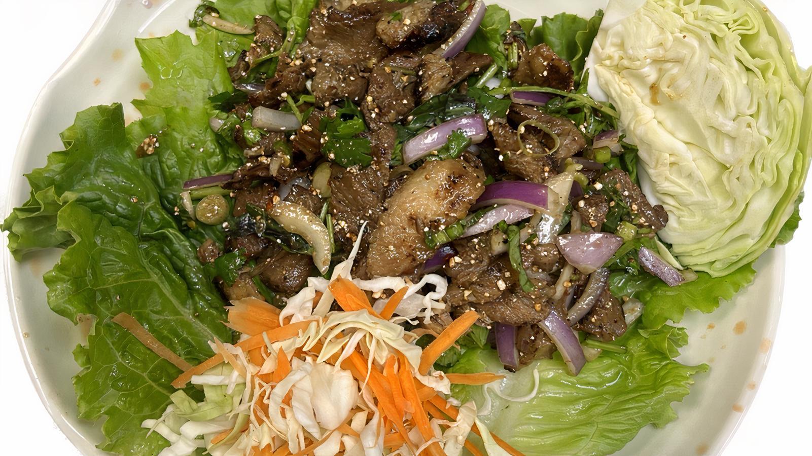 032. Num Tok Nue Salad