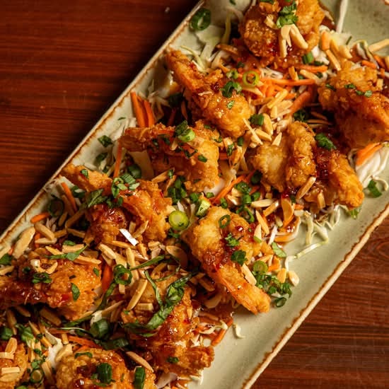 Asian Almond Shrimp Dinner