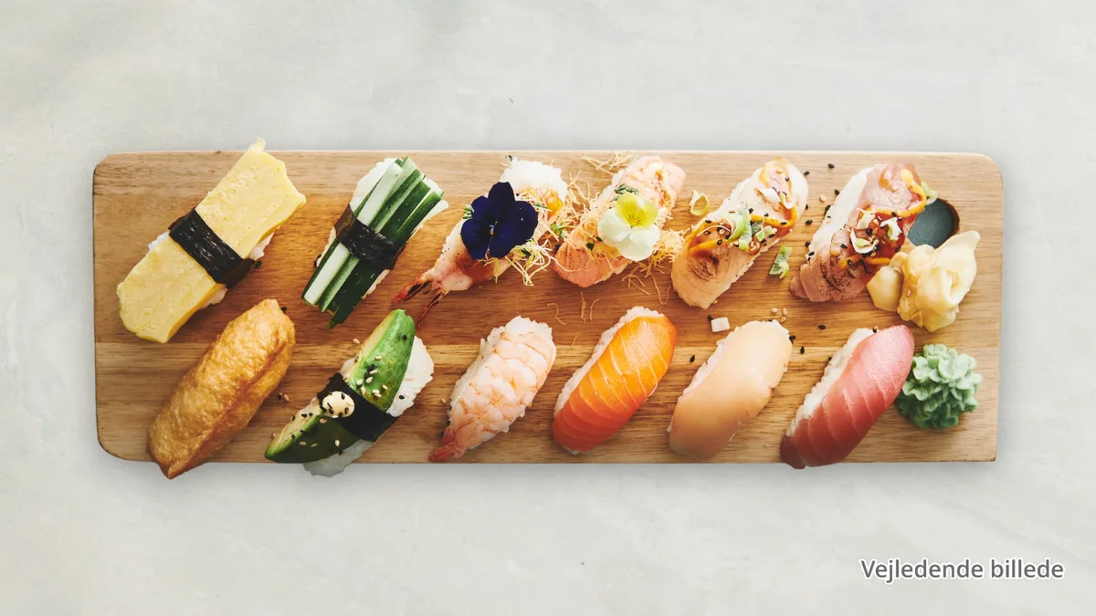 Nigiri flammegrillet laks
