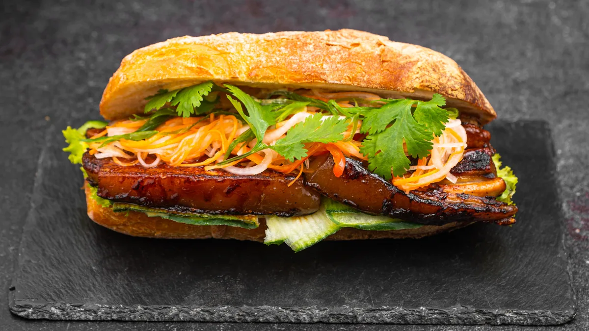 Char Siu pork belly sandwich