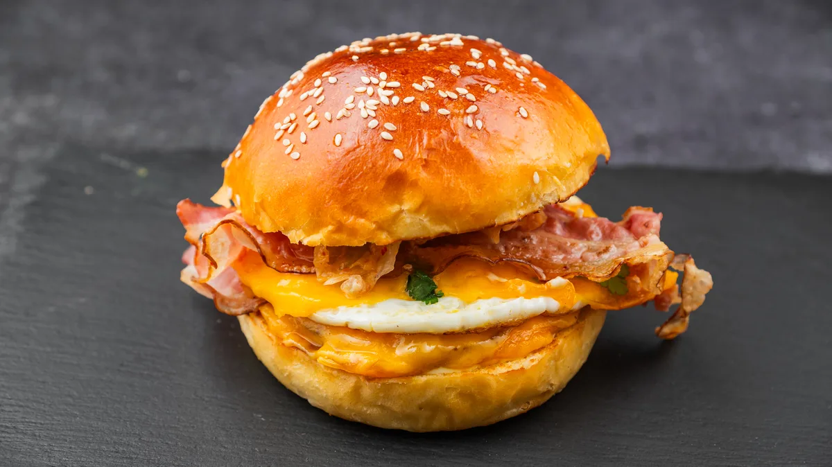 Kimchi and Bacon Eggcellent Burger