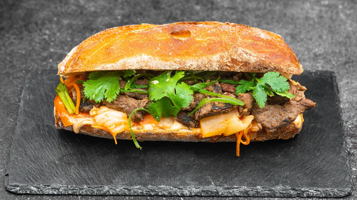 Korean Style Flank Steak Sandwich
