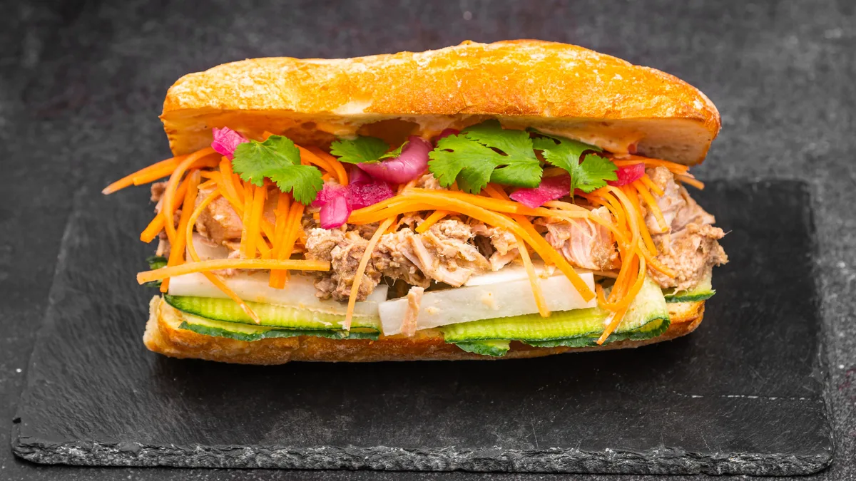 Lemongrass pulled pork sandwich