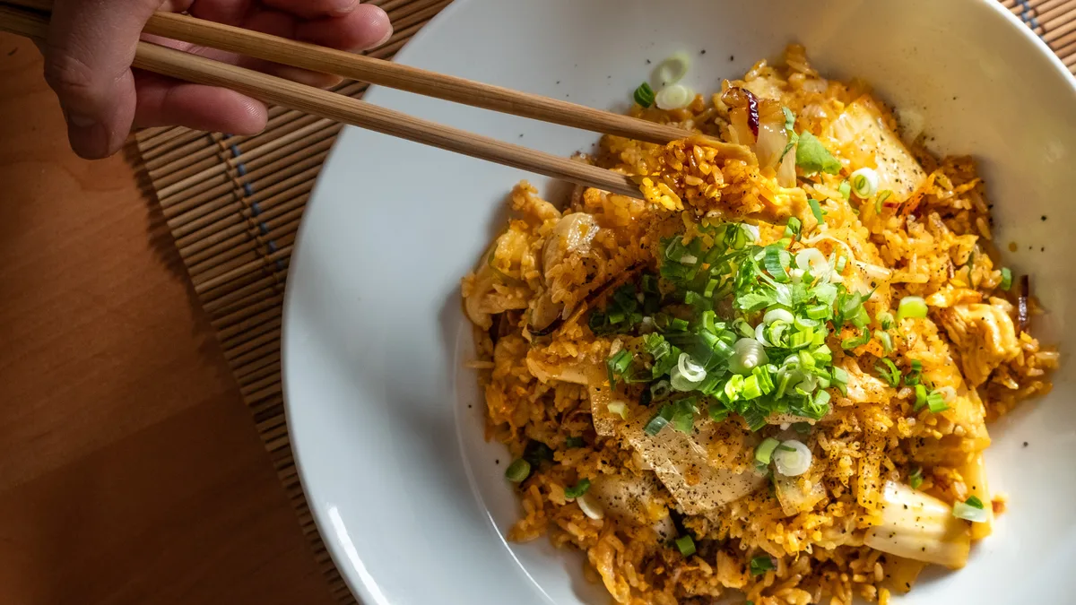 Kimchi-s pirított rizs Rák